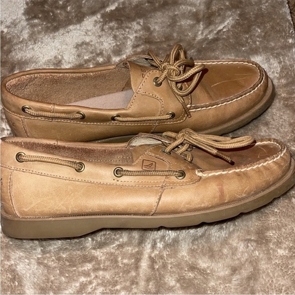 🥶😀🔥Sperry - Tan Boat Shoes - 9.5 - Picture 2 of 7